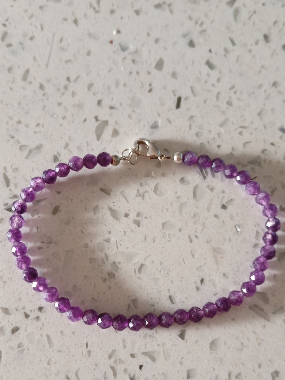 Purple Amethyst Faceted Beaded Bracelet - Elegant Women's Jewelry